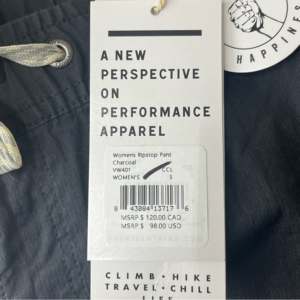 VUORI NWT WOMEN’S RIPSTOP PANTS HIKING CHARCOAL GRAY SMALL MEDIUM LARGE - Picture 8 of 15